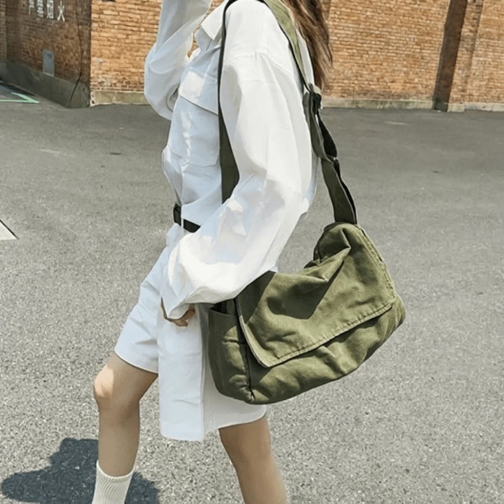 Canvas Nylon Crossbody Bag Korean Style Solid Color Messenger Bag Student School Bags Large Capcity Simple Shoulder Bag Outdoor
Canvas Nylon Crossbody Bag Korean Style Solid Color Messenger Bag Student School Bags Large Capcity Simple Shoulder Bag Outdoor