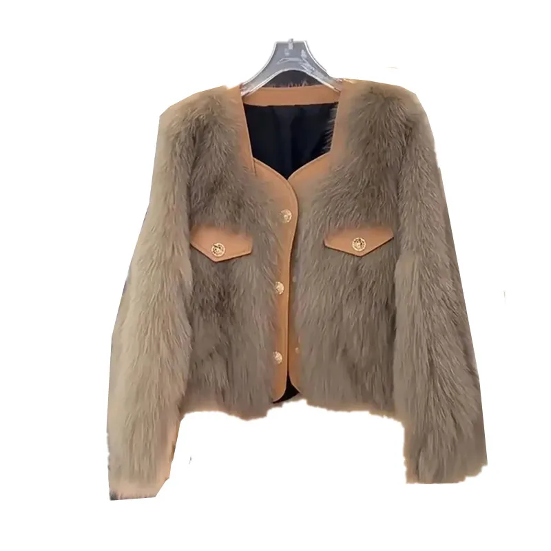 2025 New Faux Fur Coat Women Autumn Winter V-Neck Short Fox Fur Fluffy Jacket Korean Fashion Long Sleeves Outerwear Female T1359
2025 New Faux Fur Coat Women Autumn Winter V-Neck Short Fox Fur Fluffy Jacket Korean Fashion Long Sleeves Outerwear Female T1359