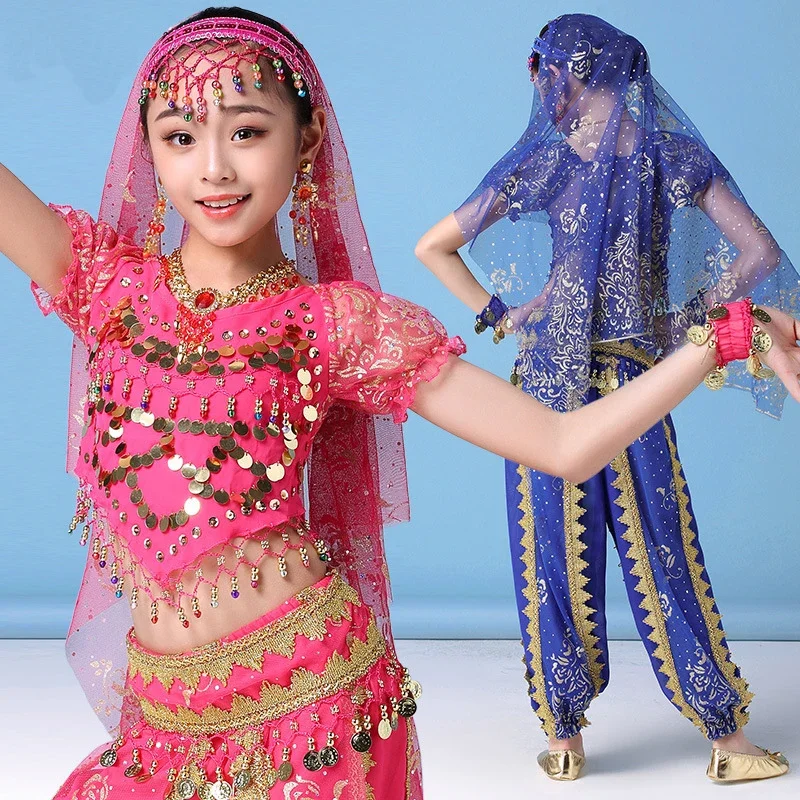 New Oriental Dance Clothes Kids Belly Dance Costumes Set Girls Bollywood Indian Belly Dancing Clothing Multi-Color 4Pcs/Set
New Oriental Dance Clothes Kids Belly Dance Costumes Set Girls Bollywood Indian Belly Dancing Clothing Multi-Color 4Pcs/Set