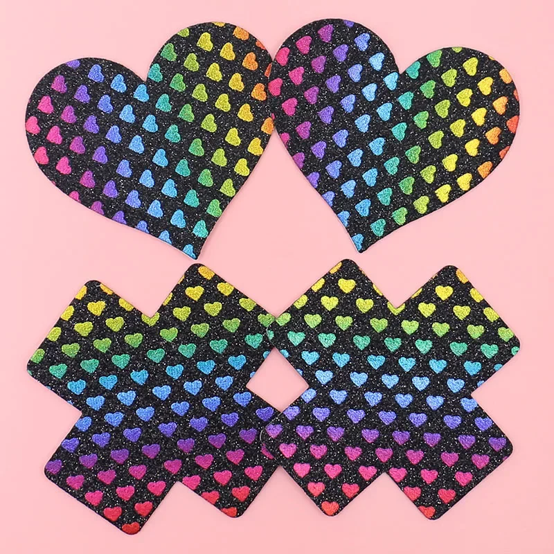 Female Invisible Nipple Covers Cross & Heart Style Black Gleit Shinny Colorful Little Hearts Breathable Tape Bra Nipple Stickers
Female Invisible Nipple Covers Cross & Heart Style Black Gleit Shinny Colorful Little Hearts Breathable Tape Bra Nipple Stickers