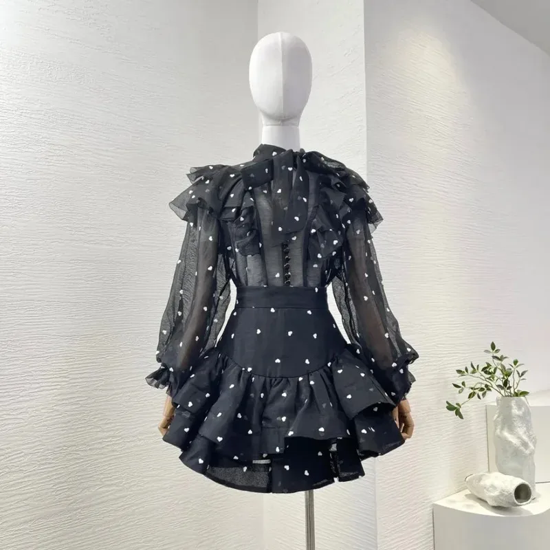 Black Love Polka Dots Print Pleat Ruched Long Sleeve V Neck Blouse Tops Silk Linen 2025
Black Love Polka Dots Print Pleat Ruched Long Sleeve V Neck Blouse Tops Silk Linen 2025