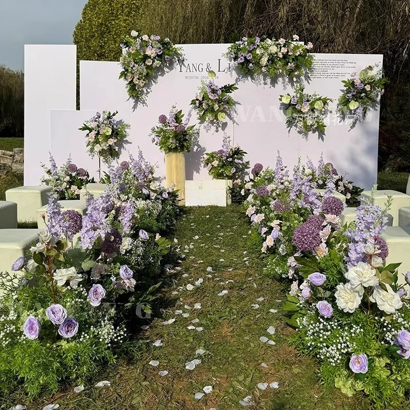Purple wedding floor row flower forest system decorative row road flower stage background decoration fake simulation flower art
Purple wedding floor row flower forest system decorative row road flower stage background decoration fake simulation flower art