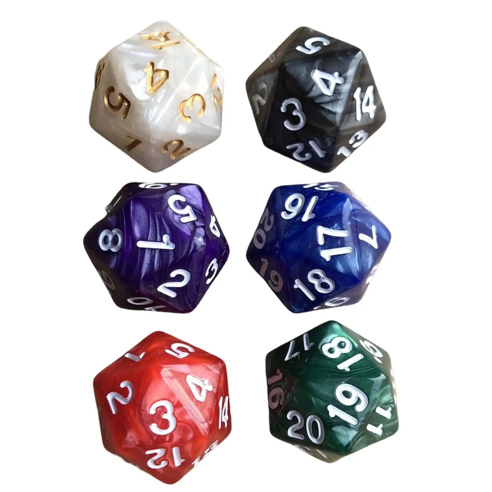 6Pcs D20 Dices 20 Sided Game Dices Party Supplies 20 Sided Dices Card Game Board Game
6Pcs D20 Dices 20 Sided Game Dices Party Supplies 20 Sided Dices Card Game Board Game