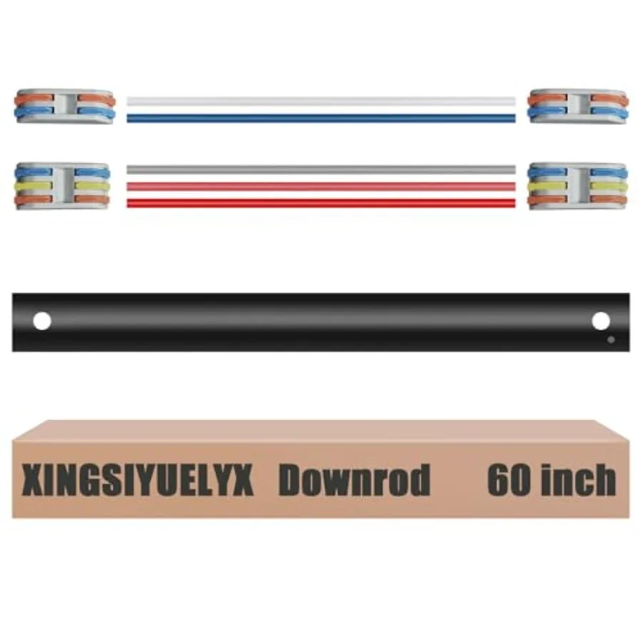 Ceiling Fan Downrod, 1 Outside Diameter Extended Downrod, cludg 4 Wire Connectors and 5 Extension Wires No Threads
Ceiling Fan Downrod, 1 Outside Diameter Extended Downrod, cludg 4 Wire Connectors and 5 Extension Wires No Threads
