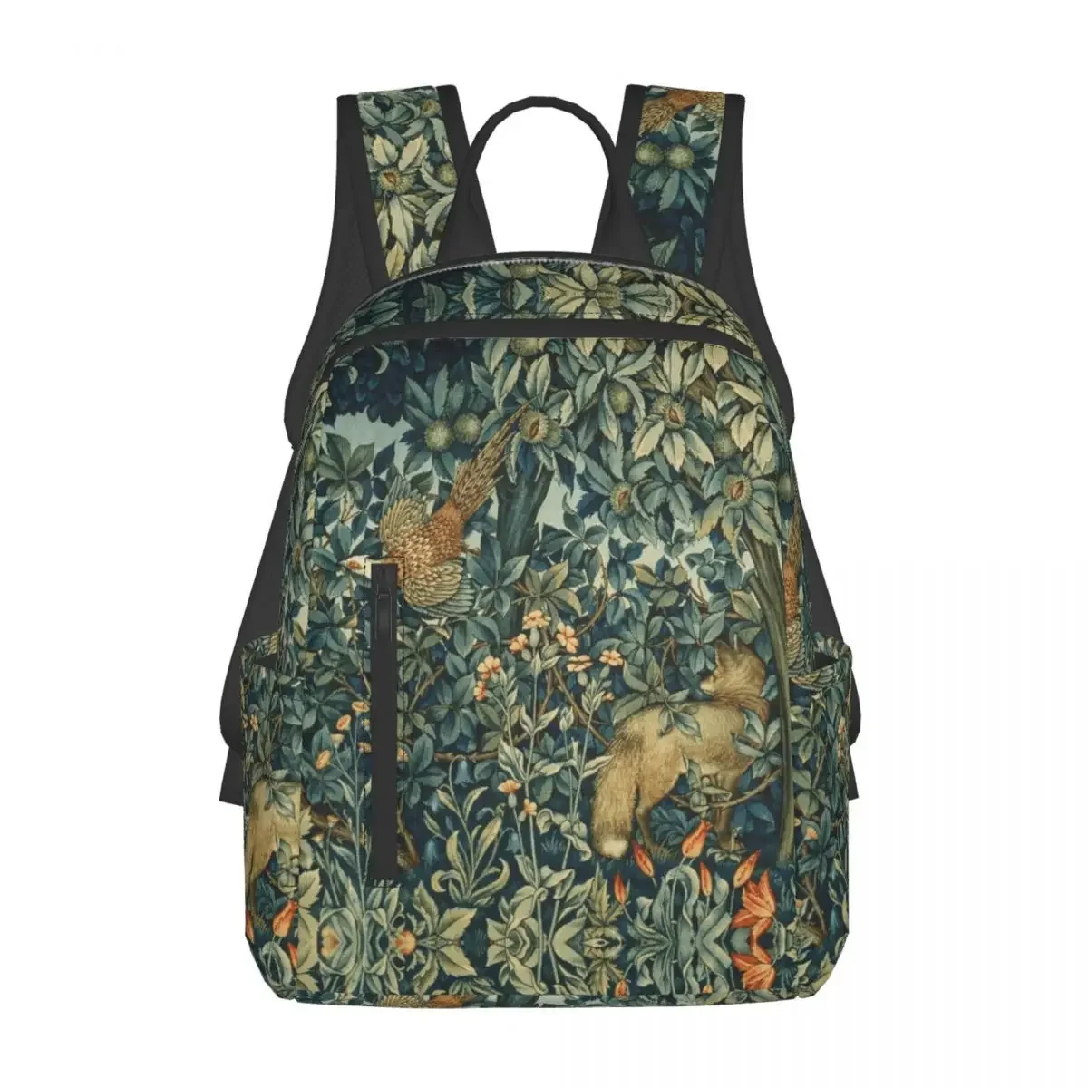 GREENERY, FOREST ANIMALS Pheasant And Fox Blue Green Floral Tapestry Backpack Daypack Boys Girls BookBag Shoulder Bags
GREENERY, FOREST ANIMALS Pheasant And Fox Blue Green Floral Tapestry Backpack Daypack Boys Girls BookBag Shoulder Bags