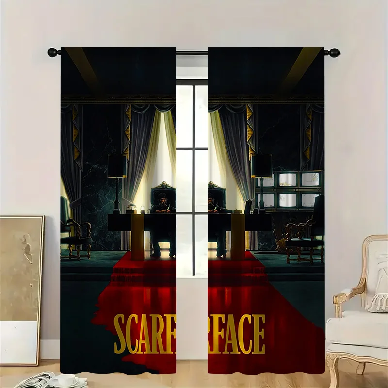 Scarface Film-Style Dark Curtains for Living Room Decoration Custom Printed Window Treatments with Red Carpet Design
Scarface Film-Style Dark Curtains for Living Room Decoration Custom Printed Window Treatments with Red Carpet Design