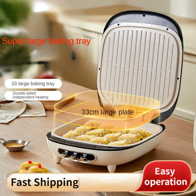 220V Crepe Maker Double-Sided Heating Pancake Maker Non-stick Cake Baking Machine Home Pancake Pan with Big Size and Depth
220V Crepe Maker Double-Sided Heating Pancake Maker Non-stick Cake Baking Machine Home Pancake Pan with Big Size and Depth