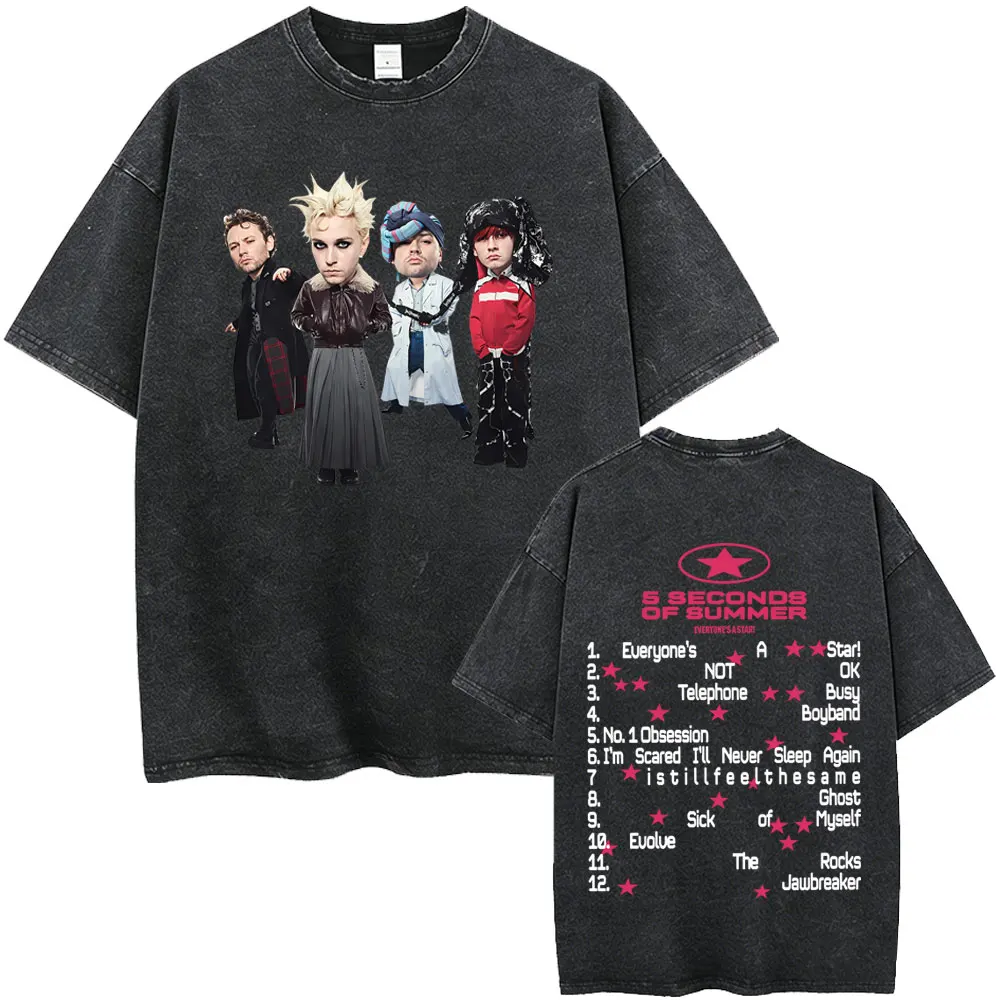 Washed Vintage 5 Seconds of Summer Everyone's A Star World Tour 2026 T-shirt Men Women Clothing Pop Punk Rock Acid Wash T Shirts
Washed Vintage 5 Seconds of Summer Everyone's A Star World Tour 2026 T-shirt Men Women Clothing Pop Punk Rock Acid Wash T Shirts