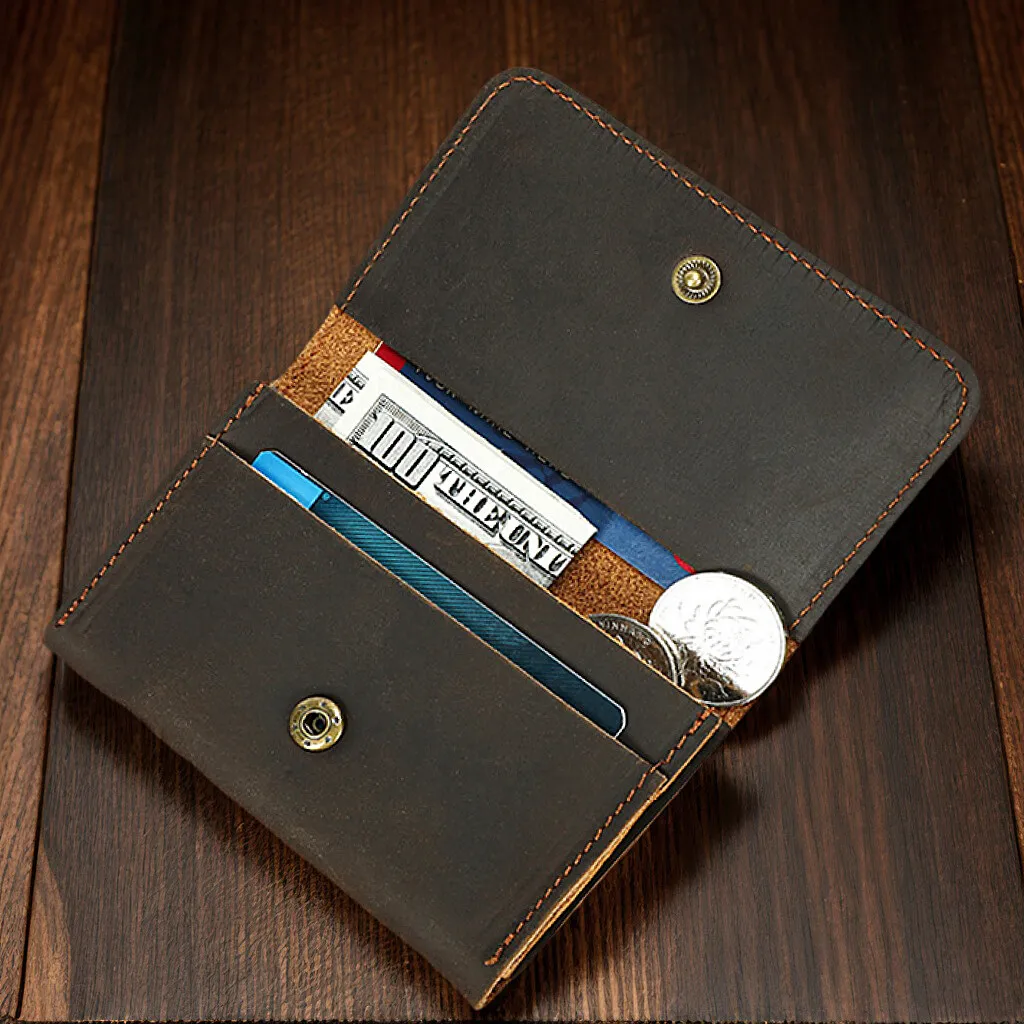 Vintage Crazy Horse Top Grain Leather Credit Card Holder Wallet Mens Slim ID VIP Cards Bags Small Change Coins Purses
Vintage Crazy Horse Top Grain Leather Credit Card Holder Wallet Mens Slim ID VIP Cards Bags Small Change Coins Purses