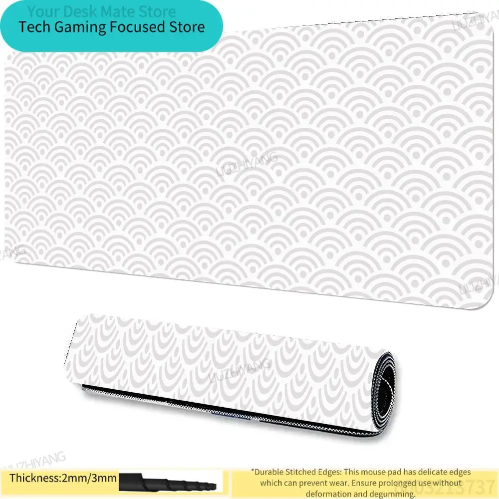 1PC White Japanese Seigaiha Wave Print Large Lock Edge Non-Slip Rubber Desk Mat for Gaming Office
1PC White Japanese Seigaiha Wave Print Large Lock Edge Non-Slip Rubber Desk Mat for Gaming Office