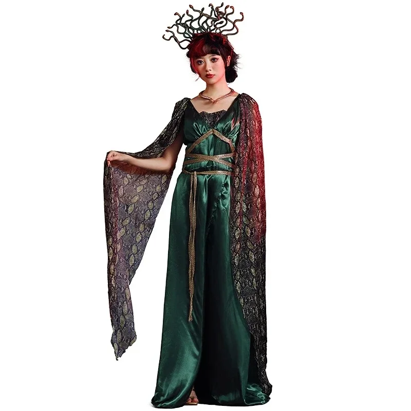 Ancient Greek Myth Medusa Snake Goddess Cosplay Costume Halloween Party Snake Siren Witch Dress Sea Monster Siren Fancy Dress
Ancient Greek Myth Medusa Snake Goddess Cosplay Costume Halloween Party Snake Siren Witch Dress Sea Monster Siren Fancy Dress