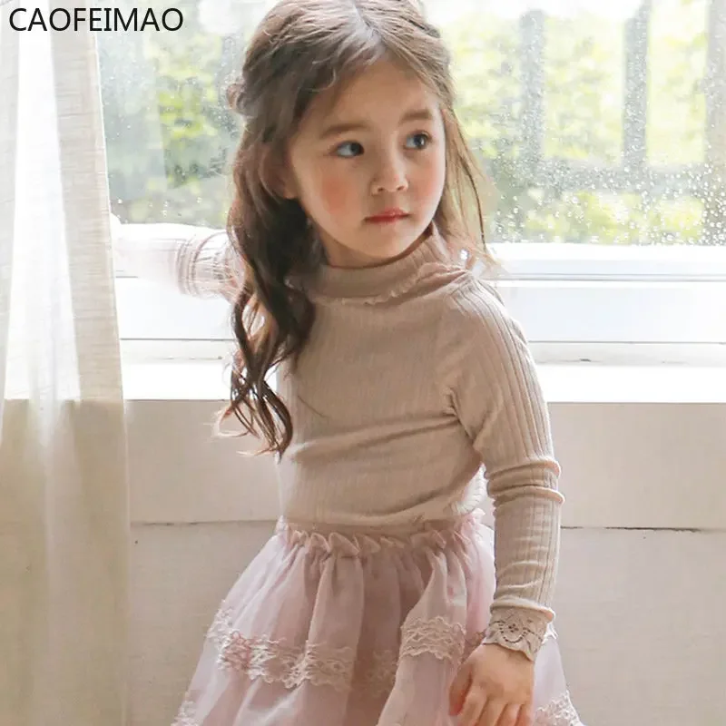 2025 Caofeimao Korean Style Girls Bottoming Shirts Fall Winter Lace Sleeve Rib Slim T Shirts Cotton Girls Clothes T-shirts
2025 Caofeimao Korean Style Girls Bottoming Shirts Fall Winter Lace Sleeve Rib Slim T Shirts Cotton Girls Clothes T-shirts