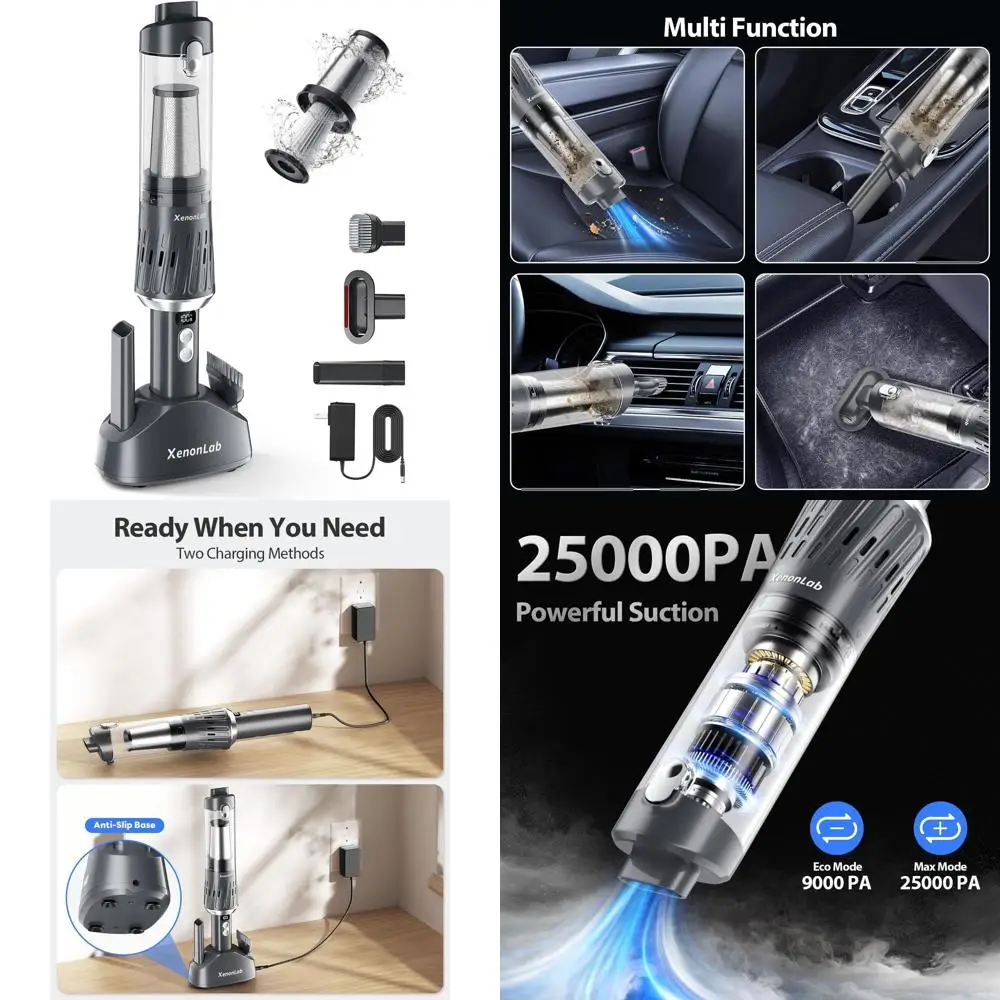 Cordless 25000Pa 3-in-1 Smart Display Handheld Vacuum with Charging Base for Home, Pet, and Car (White)
Cordless 25000Pa 3-in-1 Smart Display Handheld Vacuum with Charging Base for Home, Pet, and Car (White)