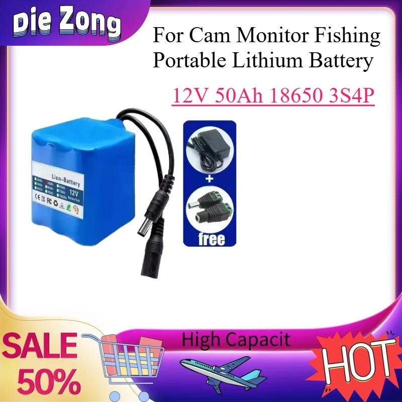 New 2000mAh 3000mAh 4000mAh 5000mAh 12V 50Ah 18650 3S4P Rechargeable Battery for Cam Monitor Fishing Portable Lithium Battery
New 2000mAh 3000mAh 4000mAh 5000mAh 12V 50Ah 18650 3S4P Rechargeable Battery for Cam Monitor Fishing Portable Lithium Battery