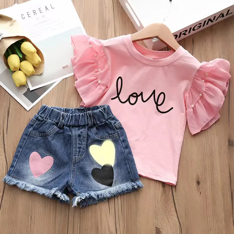 Girls' Korean Style Summer Set Denim Shorts And Short-Sleeved T-Shirt Two-Piece Children's Outfit Hot Sale Cross-Border
Girls' Korean Style Summer Set Denim Shorts And Short-Sleeved T-Shirt Two-Piece Children's Outfit Hot Sale Cross-Border