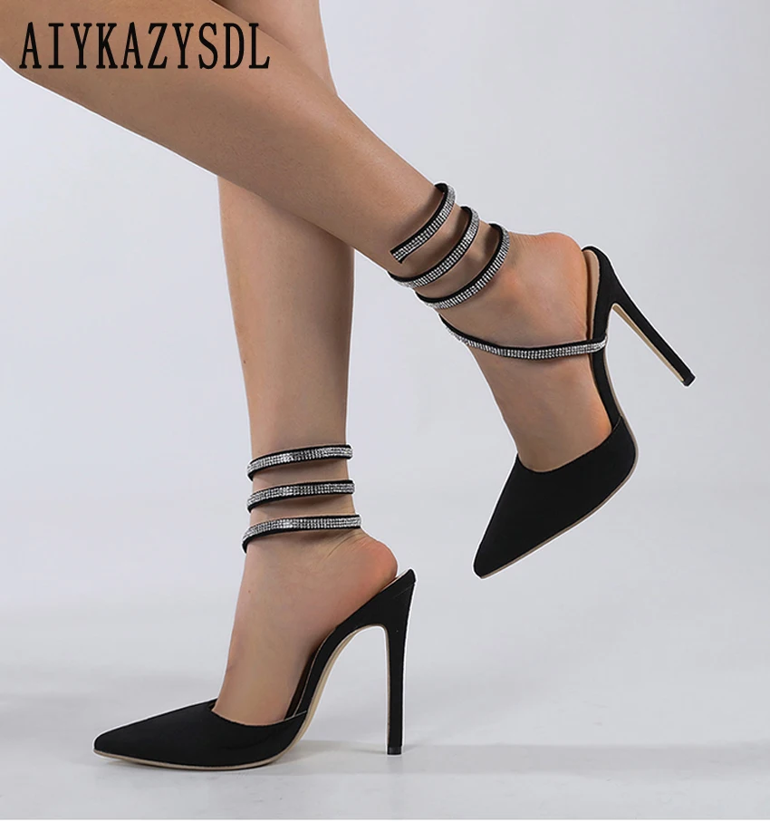 AIYKAZYSDL Narrow Band 2023 Crystal Ankle Wrap Flock Sandals Women Stylish Pumps Slingback Sandal Fetish Party CLubwear Female
AIYKAZYSDL Narrow Band 2023 Crystal Ankle Wrap Flock Sandals Women Stylish Pumps Slingback Sandal Fetish Party CLubwear Female