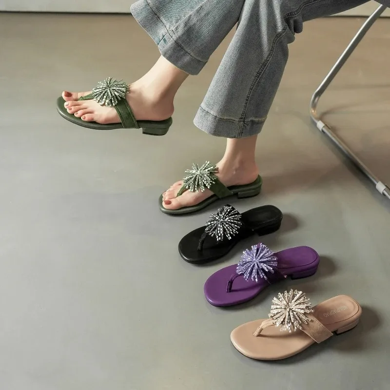 Aneikeh Summer Elegant Square Low Heels Fashion Flip Flops Rhinestone Flower Clip Toe Women Slippers Daily Dress Casual Shoes
Aneikeh Summer Elegant Square Low Heels Fashion Flip Flops Rhinestone Flower Clip Toe Women Slippers Daily Dress Casual Shoes