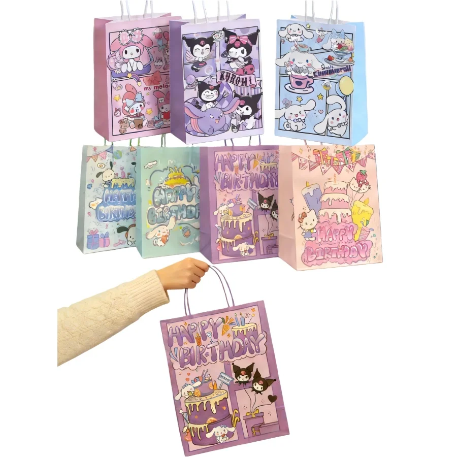 3/8/12pcs Sanrio Kuromi melody Birthday Party Gift Bag Favor Bags Goody Bags Sanrio Birthday Party Supplies Decorations gift bag
3/8/12pcs Sanrio Kuromi melody Birthday Party Gift Bag Favor Bags Goody Bags Sanrio Birthday Party Supplies Decorations gift bag