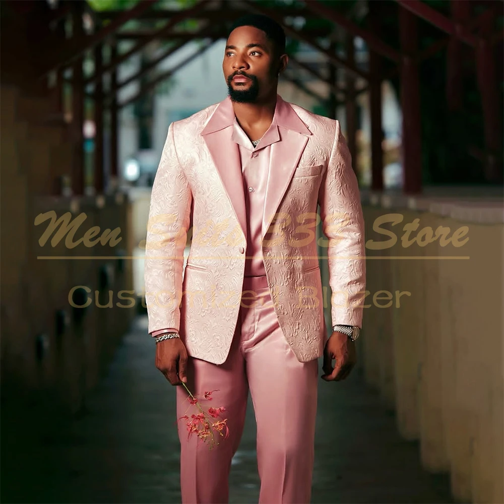 Formal Jacquard Fabric Men's Suits Elegant One-Button Notch Lapel 2 Piece Jacket Pants Sets Cusomized Male Clothing Costume
Formal Jacquard Fabric Men's Suits Elegant One-Button Notch Lapel 2 Piece Jacket Pants Sets Cusomized Male Clothing Costume