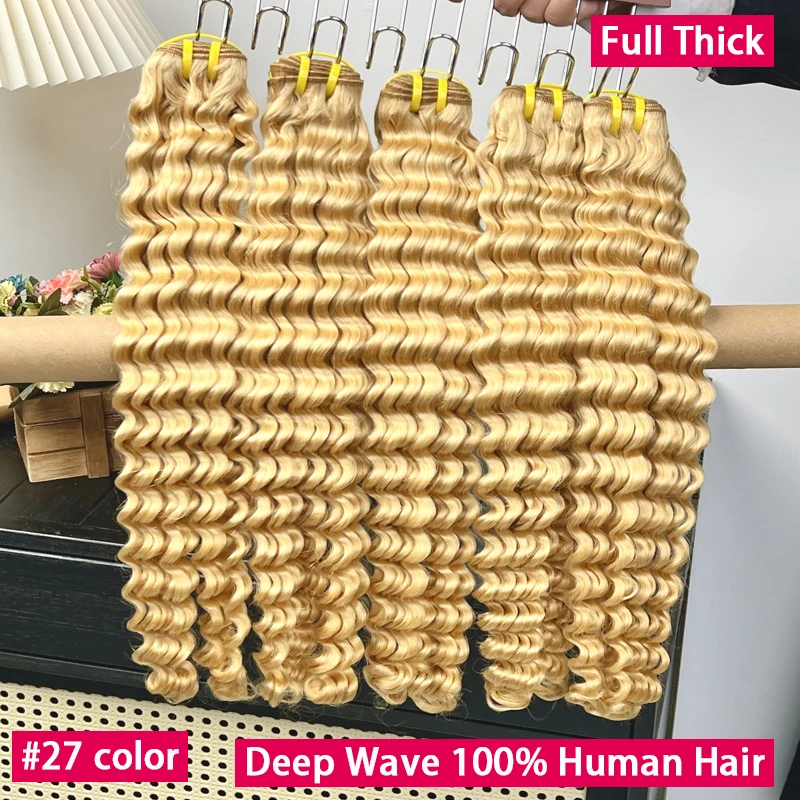 #27 Honey Blonde Colored Deep Wave Bundles 100% Unprocessed Human Hair Vietnamese Raw Virgin Human Hair Weave Extensions Thick
#27 Honey Blonde Colored Deep Wave Bundles 100% Unprocessed Human Hair Vietnamese Raw Virgin Human Hair Weave Extensions Thick