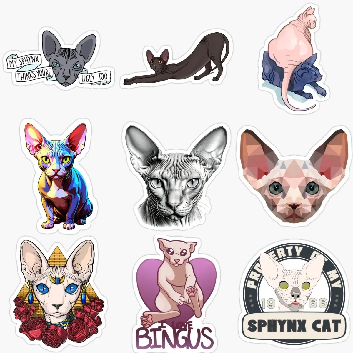 Canadian Hairless Cat Sphynx Cat Creative Pets PVC Stickers for Decorate Table Fridge Wall Window Car Van Motorcycle Decal
Canadian Hairless Cat Sphynx Cat Creative Pets PVC Stickers for Decorate Table Fridge Wall Window Car Van Motorcycle Decal