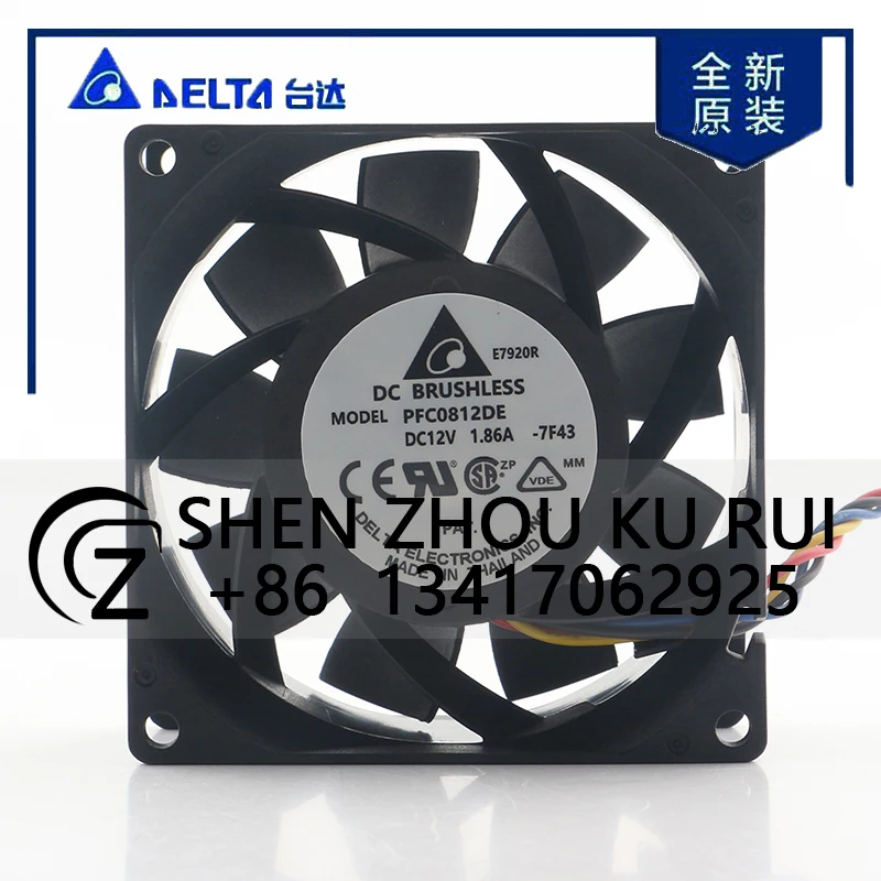Delta 24V 48V DC 12V 1.86A AC EC 8038 80X80X38MM 8CM 4-wire High air Volume Pressurized Ball Bearing PFC0812DE-7F43 Cooling Fan
Delta 24V 48V DC 12V 1.86A AC EC 8038 80X80X38MM 8CM 4-wire High air Volume Pressurized Ball Bearing PFC0812DE-7F43 Cooling Fan