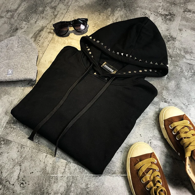 Classic Second Generation Rivet Personalized Casual Metal Decorative Fleece Thin Black Hoodie Jacket Street Style Loose Fit
Classic Second Generation Rivet Personalized Casual Metal Decorative Fleece Thin Black Hoodie Jacket Street Style Loose Fit