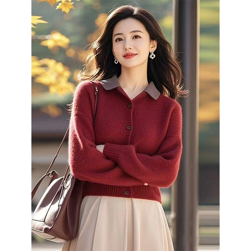 Office Lady French Fashion Elegant Knitwear Autumn Winter Loose Comfortable Cardigan Sweaters Thick Vintage Chic Knitted Tops
Office Lady French Fashion Elegant Knitwear Autumn Winter Loose Comfortable Cardigan Sweaters Thick Vintage Chic Knitted Tops