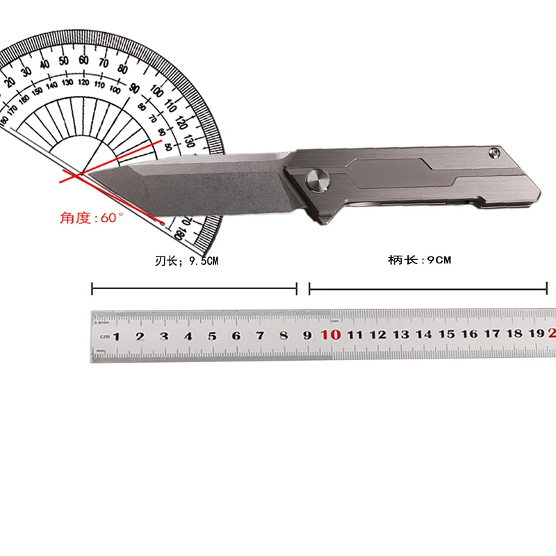 14C28N steel titanium alloy handle folding knife, outdoor hunting self-defense camping survival portable tool knife
14C28N steel titanium alloy handle folding knife, outdoor hunting self-defense camping survival portable tool knife