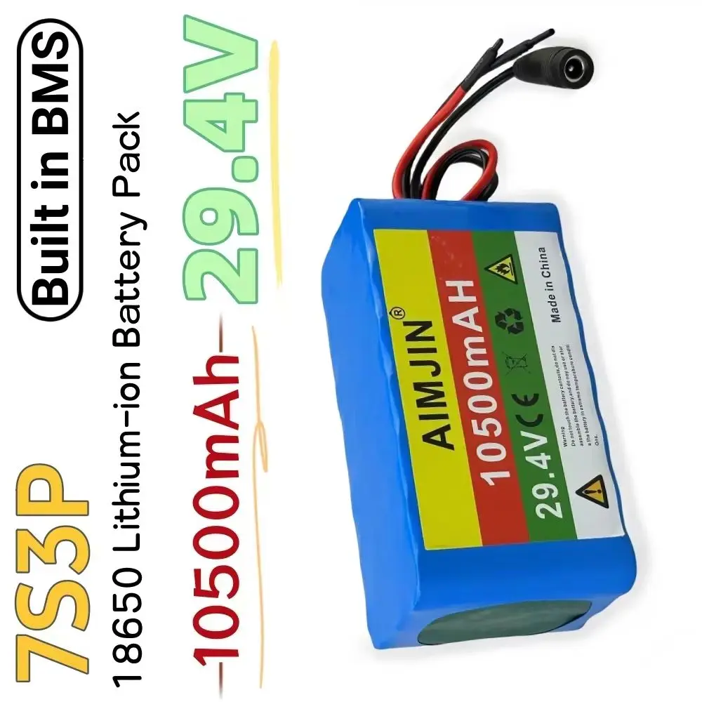 29.4V Battery Pack 7S3P 10500mAh Li-ion Rechargeable Battery Built in BMS For 24V Wheelchair Battery Replace etc
29.4V Battery Pack 7S3P 10500mAh Li-ion Rechargeable Battery Built in BMS For 24V Wheelchair Battery Replace etc