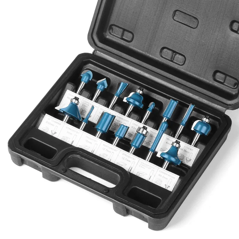 15pcs 1/4 Shank Router Bit Set Woodworking Edge Trimming Straight Face Milling Cutter for Wood CNC Tungsten Solid Cutter
15pcs 1/4 Shank Router Bit Set Woodworking Edge Trimming Straight Face Milling Cutter for Wood CNC Tungsten Solid Cutter