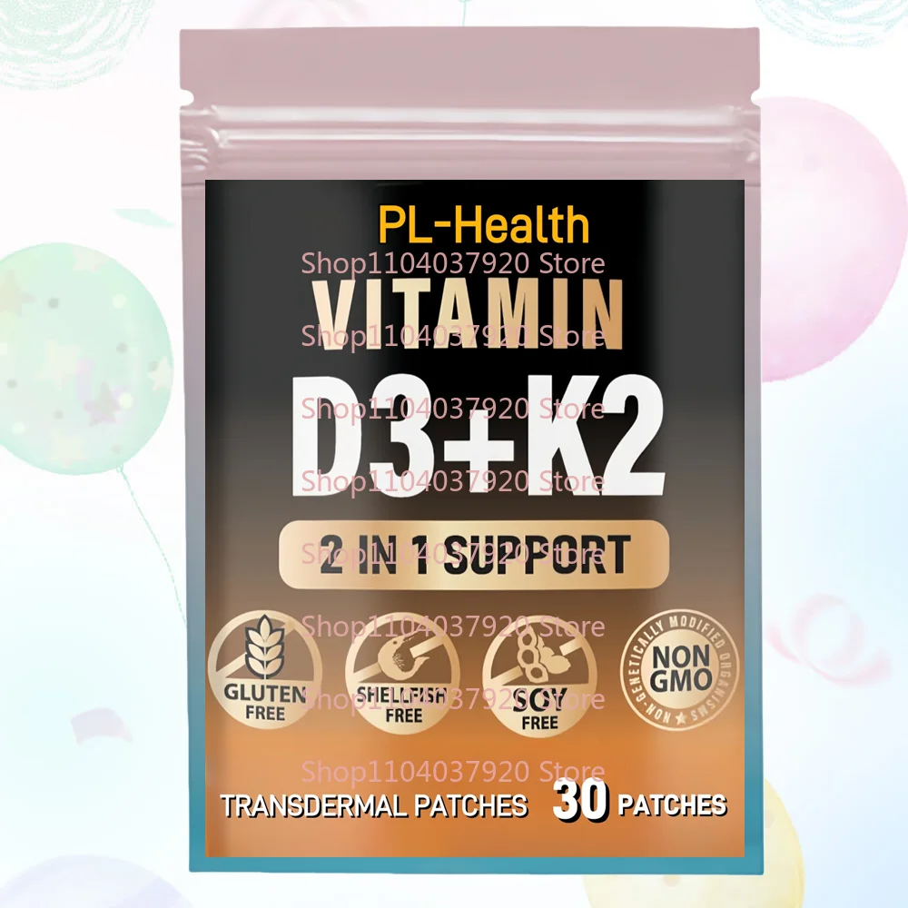 30 Patches Vitamin D3 K2 Complex Transdermal Patches Support Immune System
30 Patches Vitamin D3 K2 Complex Transdermal Patches Support Immune System