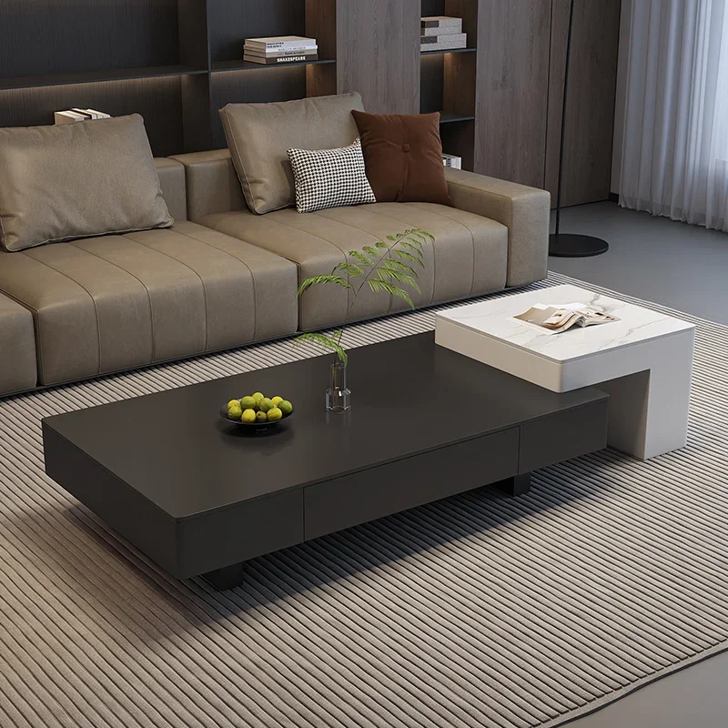 New modern minimalist Italian coffee table light luxury high-end living room home rock slab black and white coffee table table
New modern minimalist Italian coffee table light luxury high-end living room home rock slab black and white coffee table table