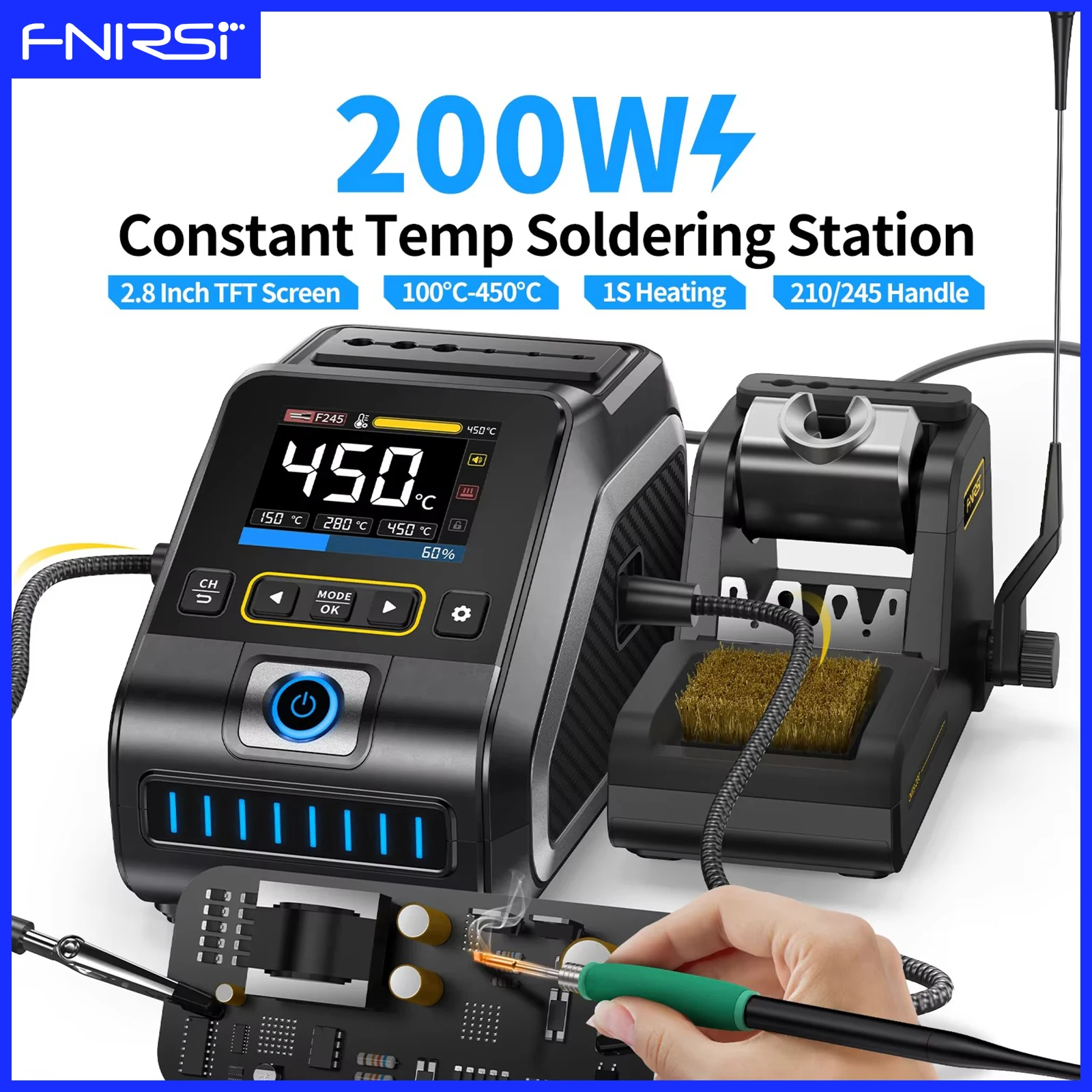 FNIRSI DWS-200 Rapid Heating Soldering Station 200W Power Compatible with C210/C245 Welding Handles Welding Repair Tools
FNIRSI DWS-200 Rapid Heating Soldering Station 200W Power Compatible with C210/C245 Welding Handles Welding Repair Tools