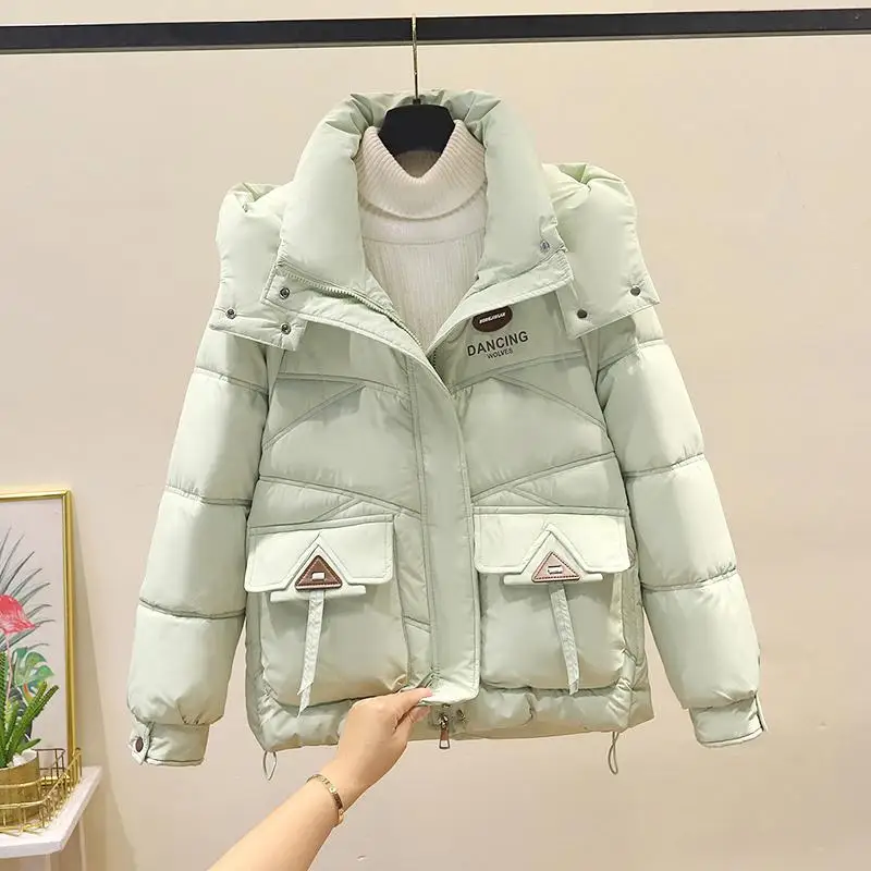 Зимняя утепленная куртка-пуховик с капюшоном для женщин, короткая, свободного кроя, в корейском стиле, с длинными рукавами, из хлопка
Зимняя утепленная куртка-пуховик с капюшоном для женщин, короткая, свободного кроя, в корейском стиле, с длинными рукавами, из хлопка