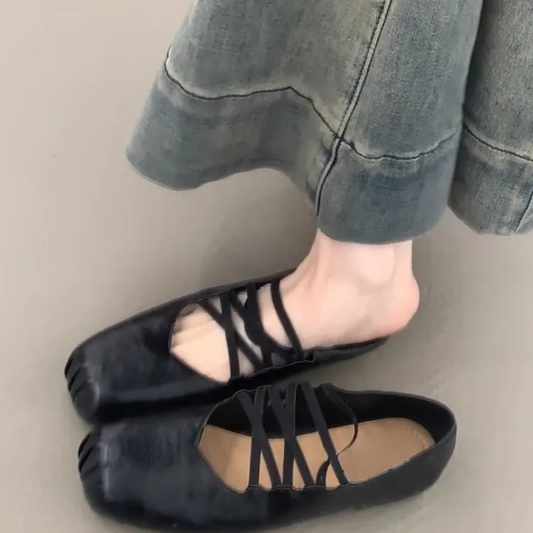 Женская обувь в стиле Мэри Джейн с квадратным носком и перекрестным ремнем, уличная женская обувь на плоской подошве с неглубоким носком, женская удобная балетная обувь на мягкой подошве
Женская обувь в стиле Мэри Джейн с квадратным носком и перекрестным ремнем, уличная женская обувь на плоской подошве с неглубоким носком, женская удобная балетная обувь на мягкой подошве