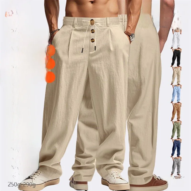 Men's Cotton Linen Casual Pants Breathable Loose Straight Thickened Long Trousers High Waist Straight Leg Non Ironed
Men's Cotton Linen Casual Pants Breathable Loose Straight Thickened Long Trousers High Waist Straight Leg Non Ironed