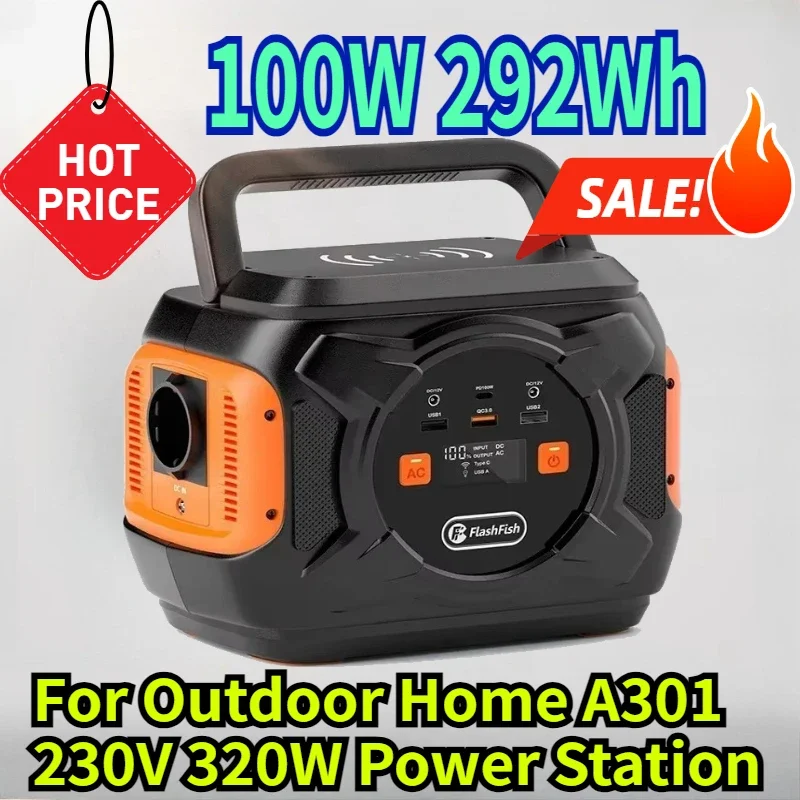 NEW 100W PD Battery AC Electric Power Bank for Outdoor Home A301 230V 320W Portable Power Station 292Wh Solar Generator
NEW 100W PD Battery AC Electric Power Bank for Outdoor Home A301 230V 320W Portable Power Station 292Wh Solar Generator