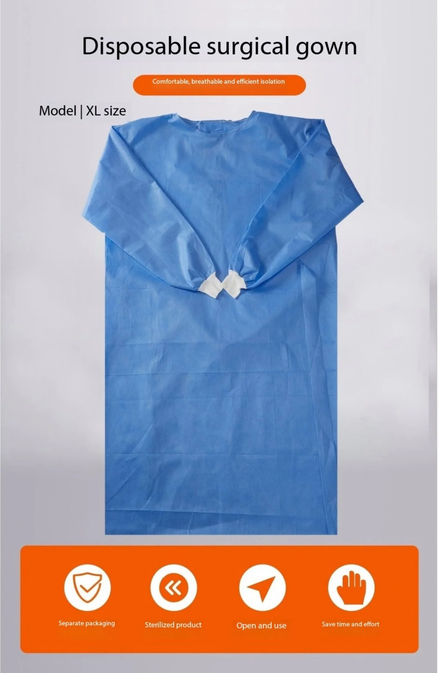 Jinglan Disposable Sterilized Surgical Gown XL 1PC/Bag For Dental Use
Jinglan Disposable Sterilized Surgical Gown XL 1PC/Bag For Dental Use