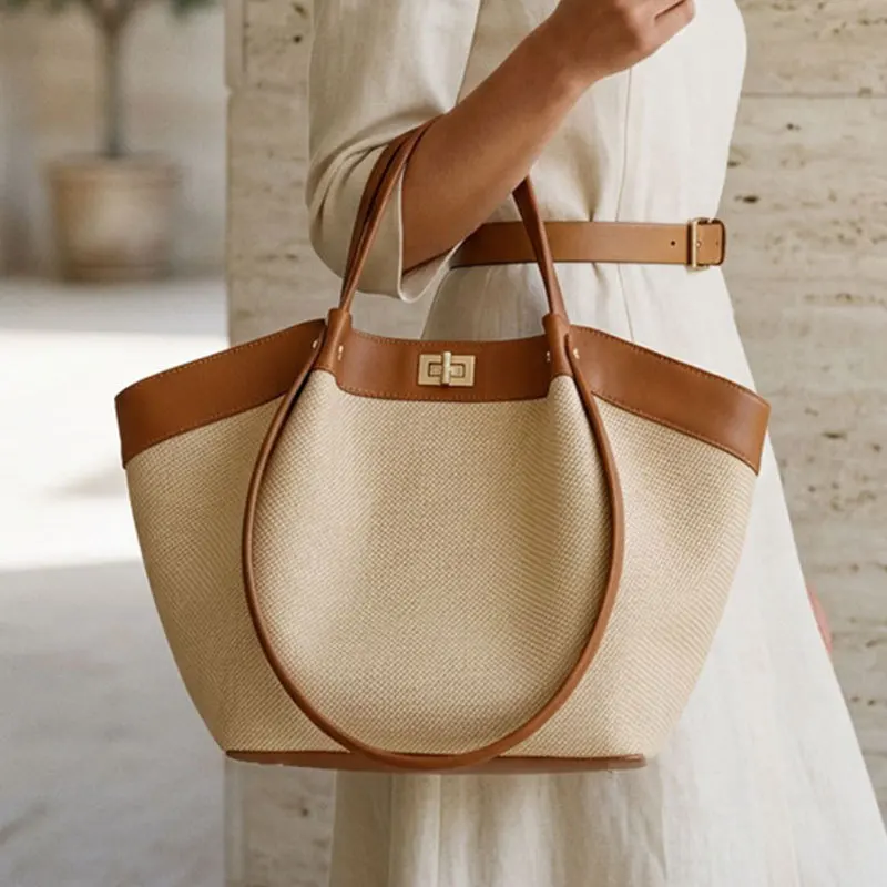 Wing Detail Rattan Woven Tote Bag, French Luxury Colorblock Shoulder Bag,Versatile Minimalist Commute Chic Handbag For Women
Wing Detail Rattan Woven Tote Bag, French Luxury Colorblock Shoulder Bag,Versatile Minimalist Commute Chic Handbag For Women