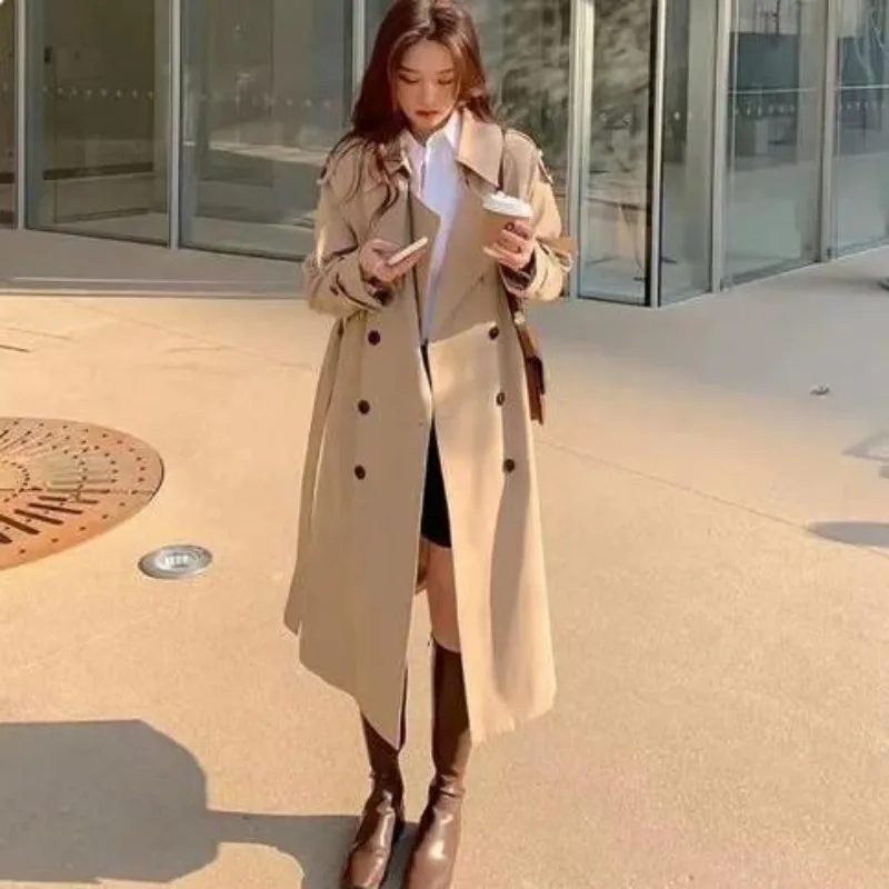 Lined Trench Coat Women's Long Autumn New Women's Clothing Korean Version Jacket British Temperament
Lined Trench Coat Women's Long Autumn New Women's Clothing Korean Version Jacket British Temperament