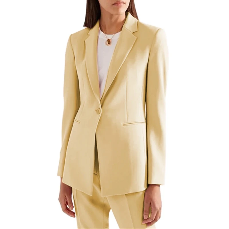 Women Suit Champagne 2 Pieces Solid Office Work Regular Style Notch Lapel One Button Lady Set Suits Blazer With Pants
Women Suit Champagne 2 Pieces Solid Office Work Regular Style Notch Lapel One Button Lady Set Suits Blazer With Pants