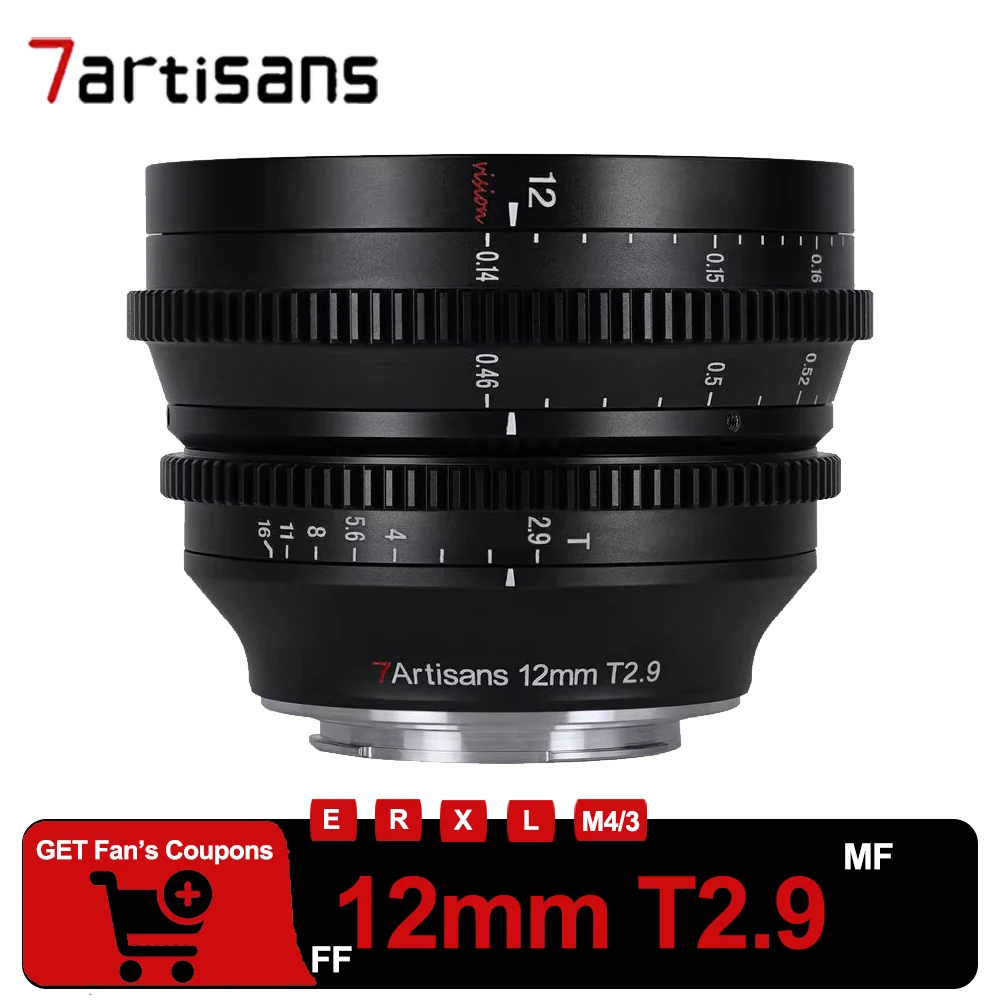7Artisans 12mm T2.9 APS-C Lanscape Portrait Cine Lens Super Wide Angle MF Lens for Sony FS7 Canon R100 Fuji X-T10 Leica SL
7Artisans 12mm T2.9 APS-C Lanscape Portrait Cine Lens Super Wide Angle MF Lens for Sony FS7 Canon R100 Fuji X-T10 Leica SL