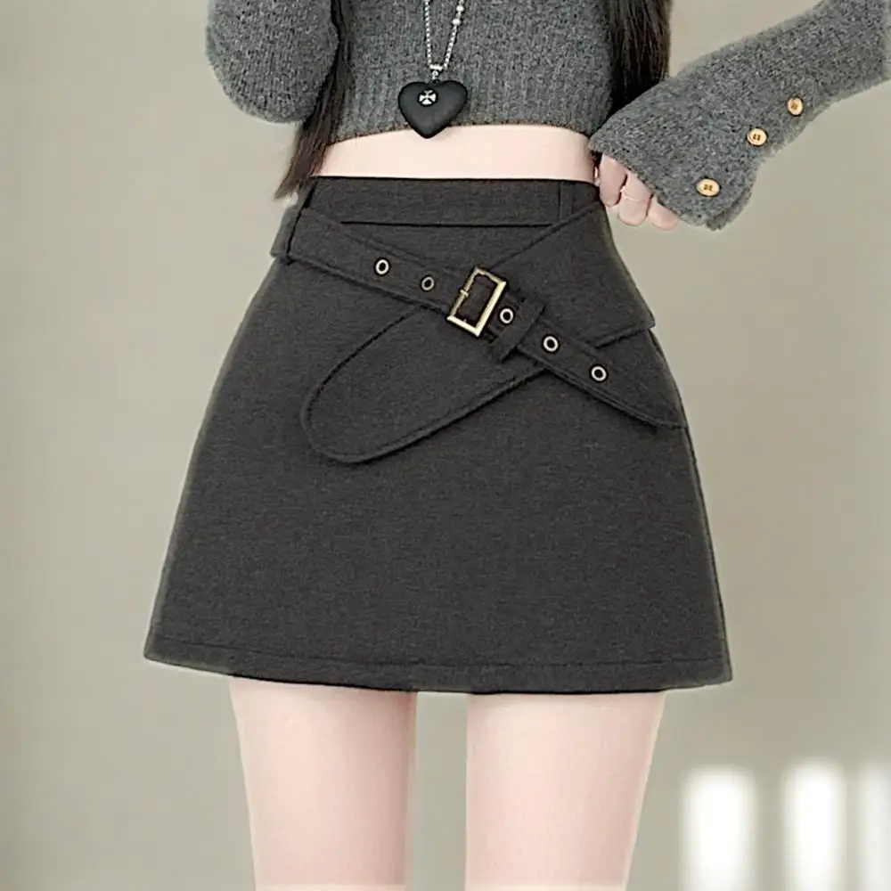 New Autumn Winter High Waist Woolen Skirts Women Fashion A-Line Mini Skirts With Belt Casual Female Streetwear Slim Clothes
New Autumn Winter High Waist Woolen Skirts Women Fashion A-Line Mini Skirts With Belt Casual Female Streetwear Slim Clothes
