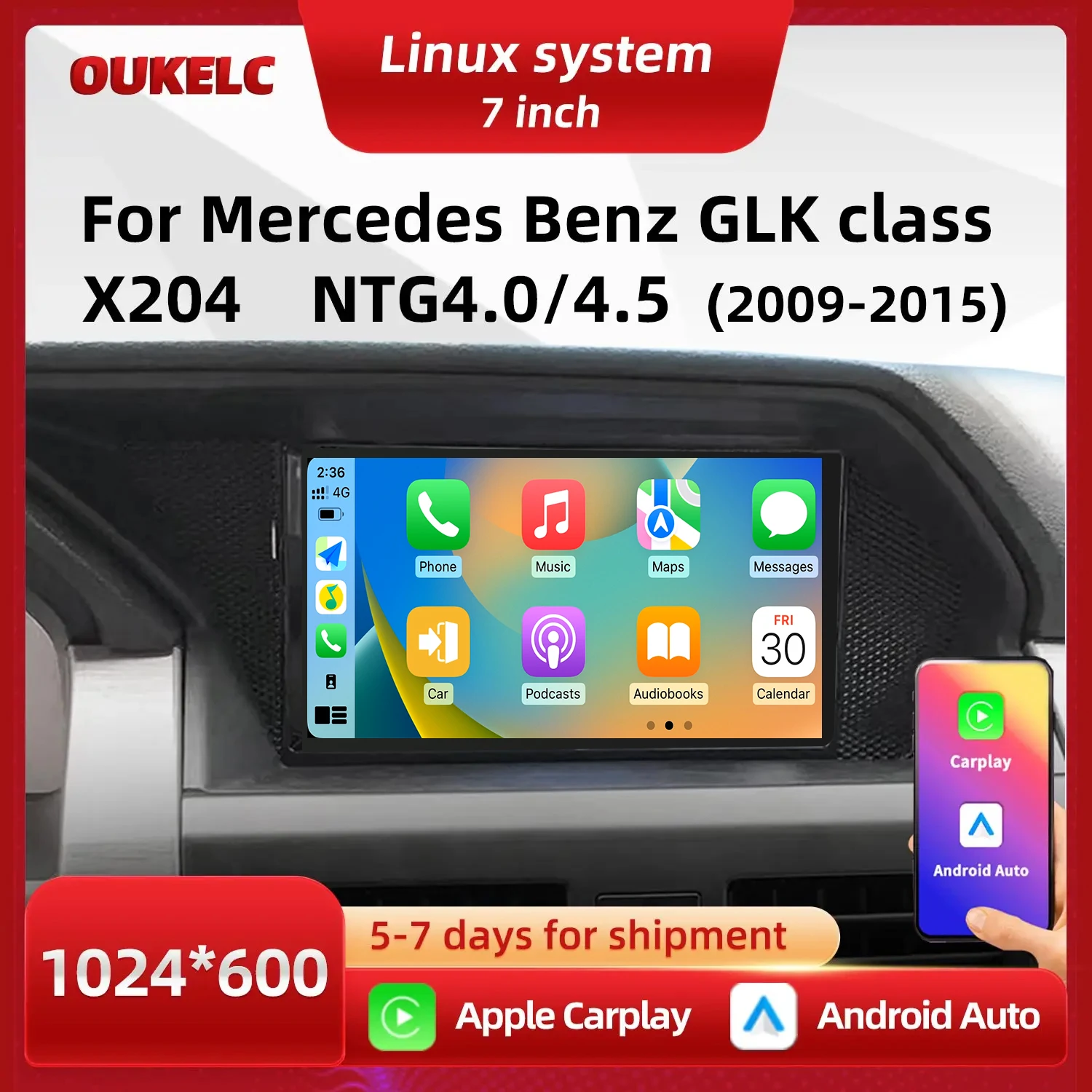 7inch For Mercedes Benz GLK Class X204 NTG4.0 4.5 Multimedia Video Player Linux Screen Wireless Carplay Android Auto Car Radio
7inch For Mercedes Benz GLK Class X204 NTG4.0 4.5 Multimedia Video Player Linux Screen Wireless Carplay Android Auto Car Radio