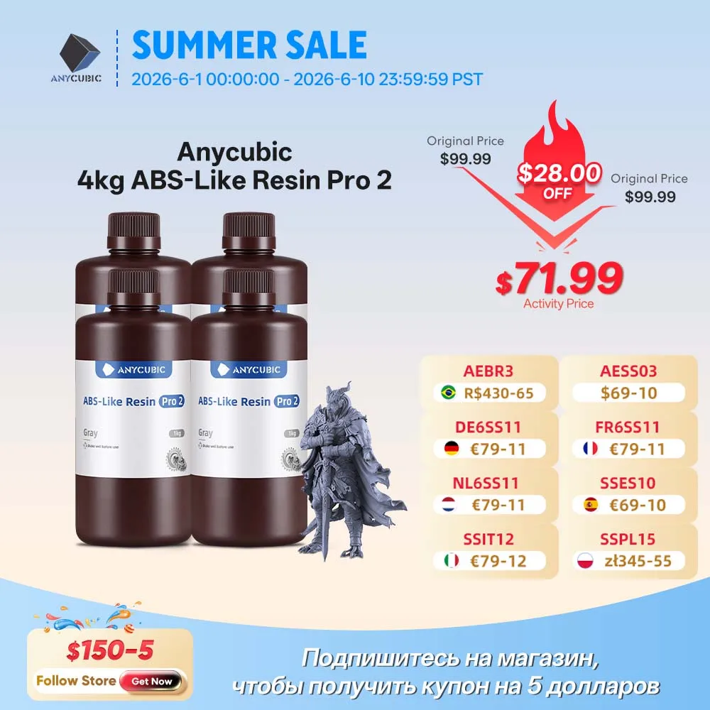 ANYCUBIC Like ABS Pro 2 405nm 3D Printer UV Resin For LCD SLA DLP Printers Quick Curing Liquid Bottle Resina For Photon Mono 2
ANYCUBIC Like ABS Pro 2 405nm 3D Printer UV Resin For LCD SLA DLP Printers Quick Curing Liquid Bottle Resina For Photon Mono 2
