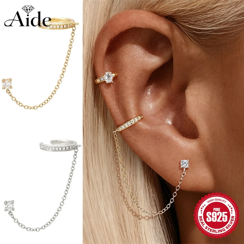 AIDE 925 Sterling Silver Single Row Diamond Studded Tassel Ear Clip for Women Piercing Earrings Tassel Chain Party Daily Gifts
AIDE 925 Sterling Silver Single Row Diamond Studded Tassel Ear Clip for Women Piercing Earrings Tassel Chain Party Daily Gifts