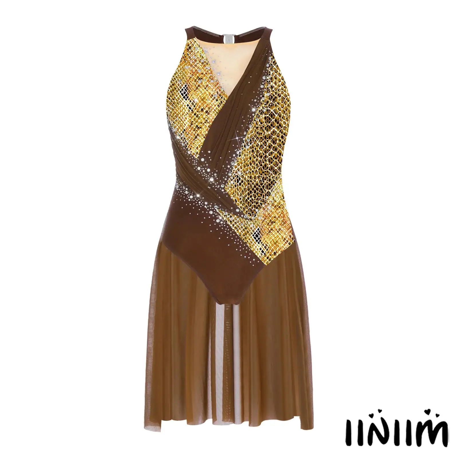 Women Salsa Samba Rumba Leotard Wild Print Back Mesh Skirt Rhinestone Sleeveless Backless Ruched Bodysuit Latin Dance Costume
Women Salsa Samba Rumba Leotard Wild Print Back Mesh Skirt Rhinestone Sleeveless Backless Ruched Bodysuit Latin Dance Costume
