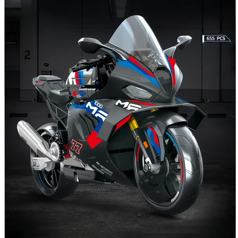 New Dark Blue Technology Racing Motorcycle Building Block Set, with Movable Shock Absorbers, Also Serves as a Desktop Decoration
New Dark Blue Technology Racing Motorcycle Building Block Set, with Movable Shock Absorbers, Also Serves as a Desktop Decoration