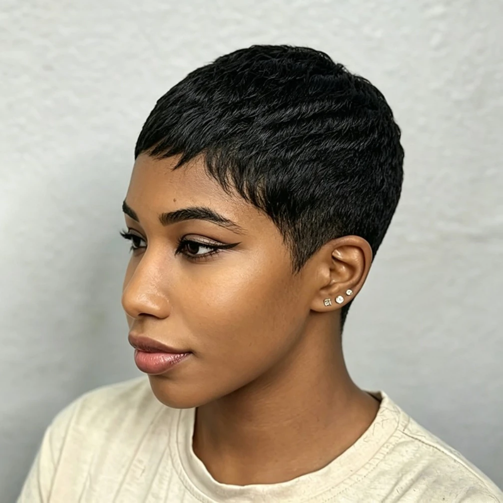 4Inch Short Curly Wave Pixie Cut Wig Full Machine Made 150% Density Human Hair for Women
4Inch Short Curly Wave Pixie Cut Wig Full Machine Made 150% Density Human Hair for Women